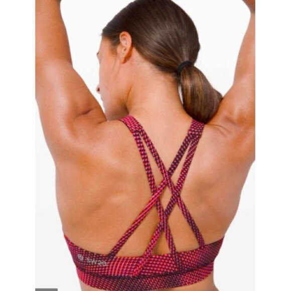 Lululemon Size 6 Energy Bra High Neck Seawheeze 2020 Race Pace Multi Flare - Picture 3 of 4